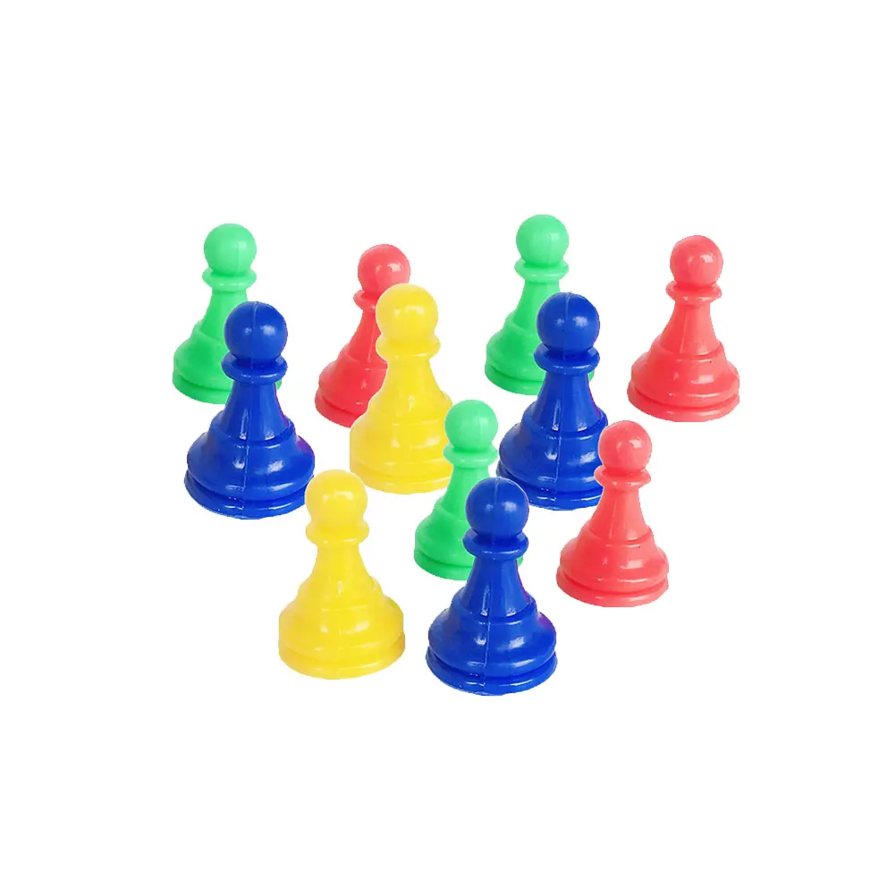 64pcs Pieces Multicolor Board Game Accessories Kids Toy Learn Chess Replacement Chess Pieces Entertainment