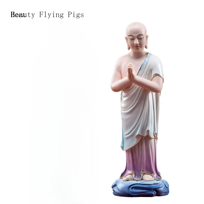 1PCS 13 inch ceramic figure Buddha statue with a home offering of Feng Shui ornaments for Shakyamuni Buddha