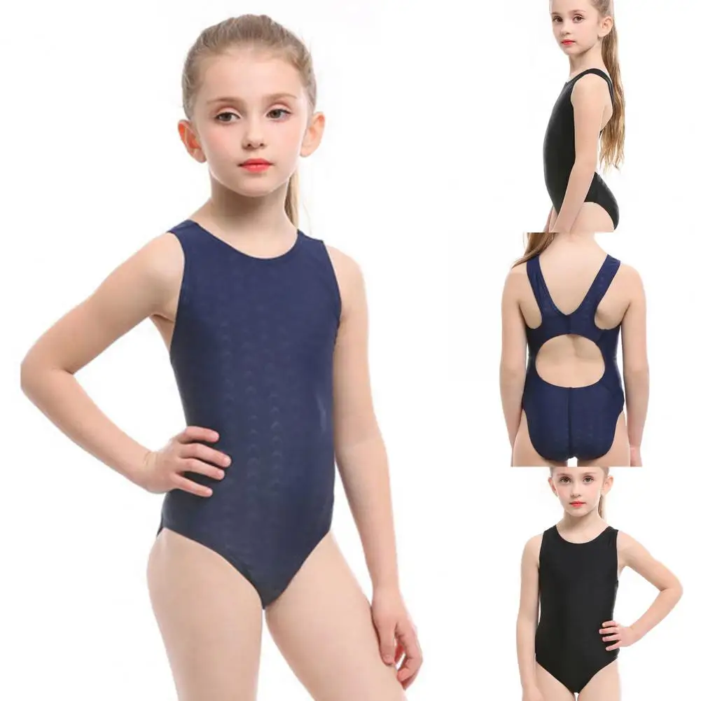 Good Swimming Bodysuit  Non-Irritation Lint Free Children Swimwear  Children Solid One-Piece Swimsuit