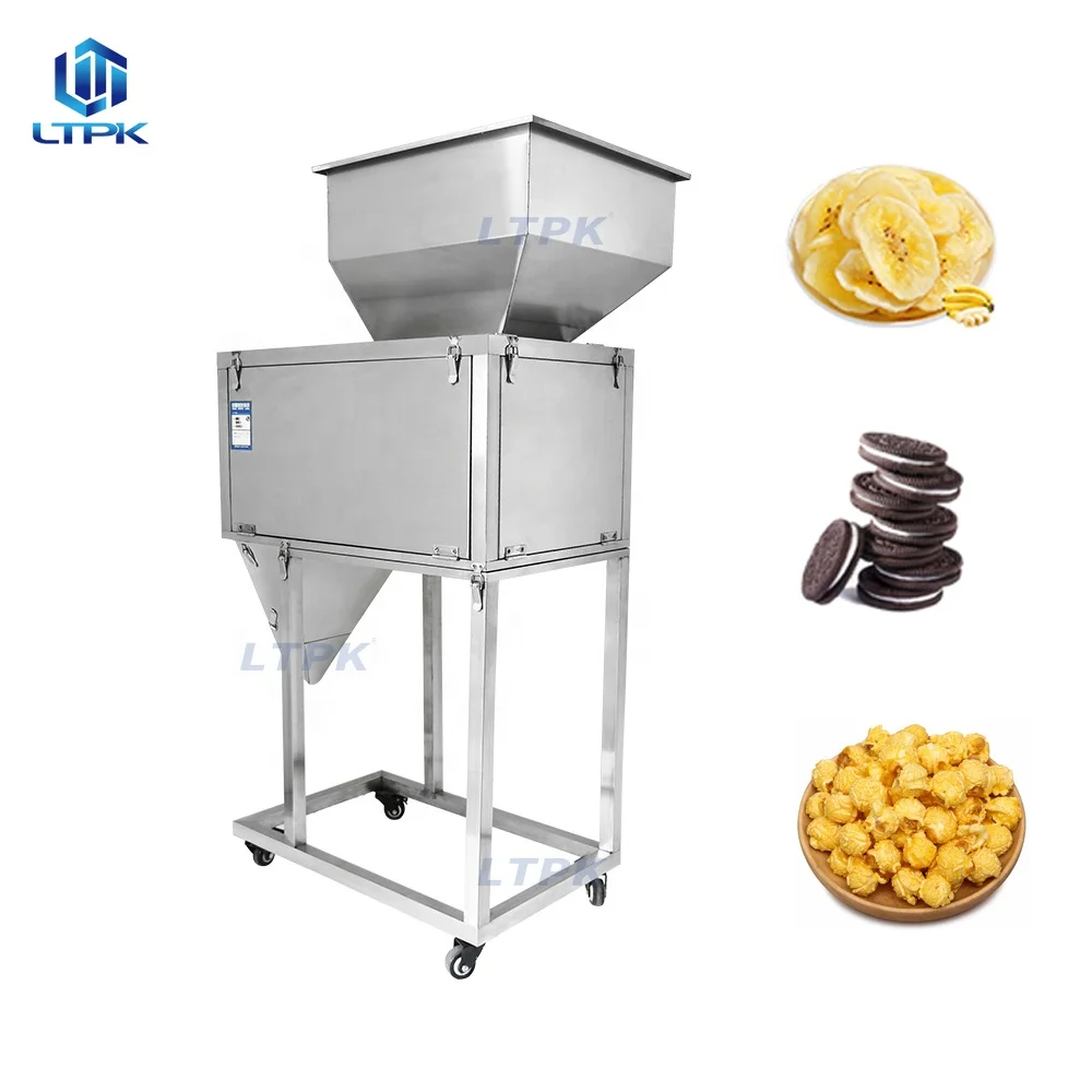 

Intelligent Puffed Food Pop Corn Chips Biscuits Bags Pouches Weighing Filling Dispensing Machine with Big Chamber Scale