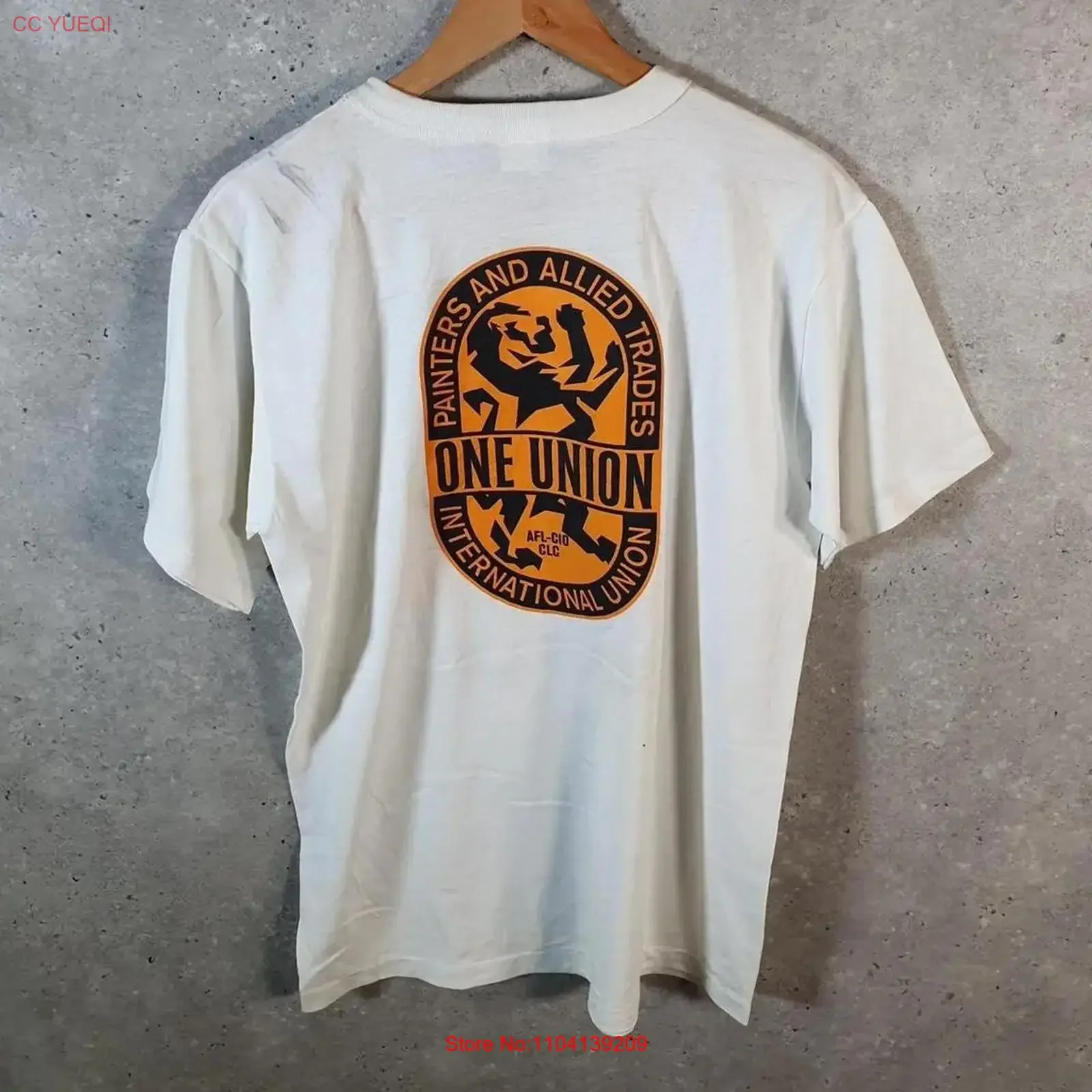 Vintage Plains Patch Painters and Allied Traders 90s T Shirt Men s Large White long or short sleeves vintage Washed fashion
