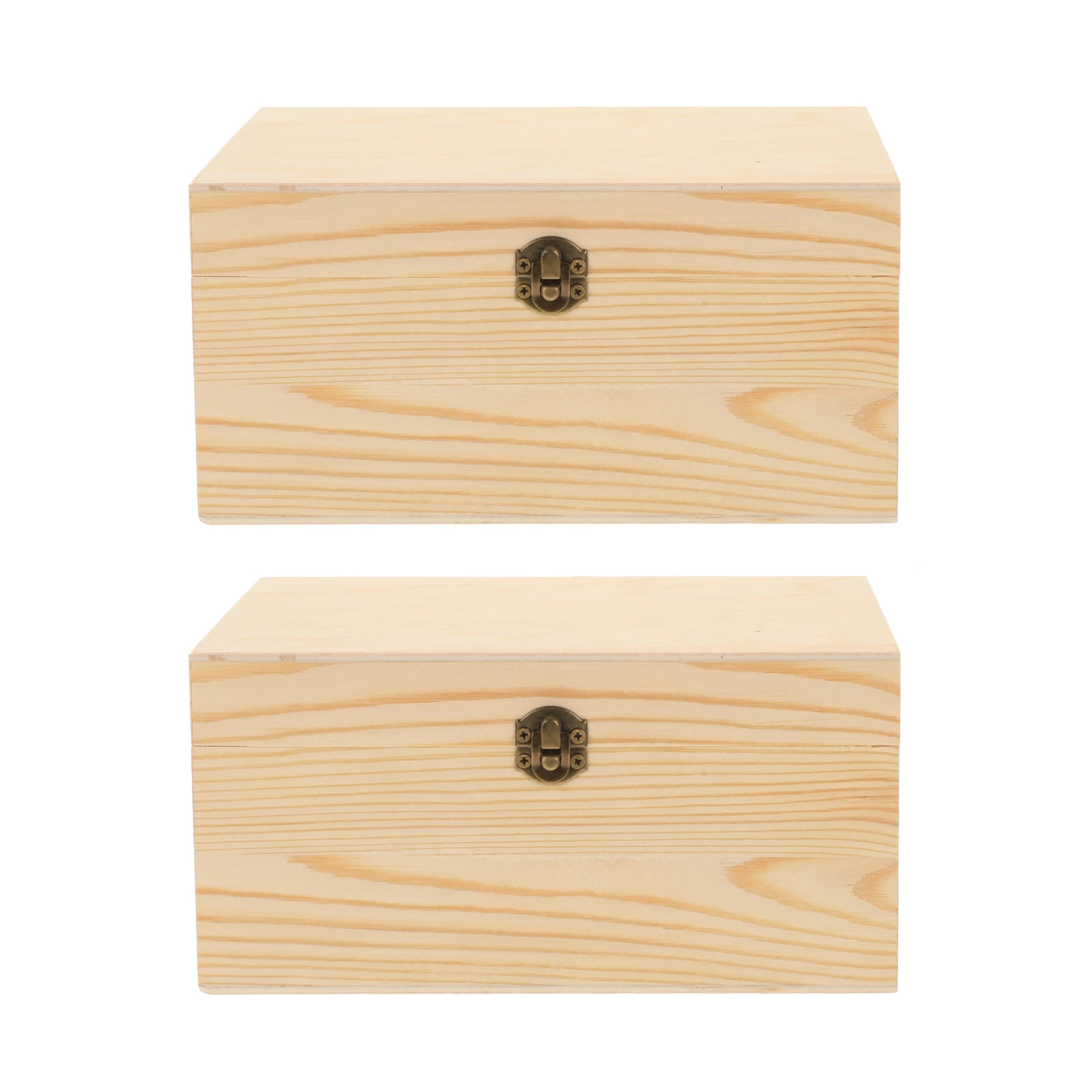 

2 Pcs Jewelry Box Boxjewelry Case Trinket Boxes Simple Wood Storage Jewellery Container