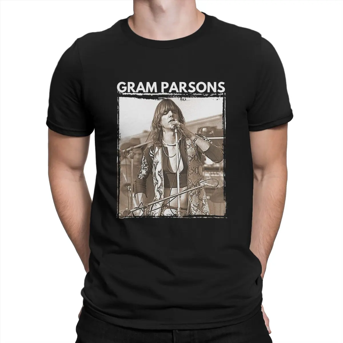 Legends Never Die T Shirts Men's  Cotton Vintage T-Shirts Round Collar Gram Parsons Tee Shirt Short Sleeve Tops Printed