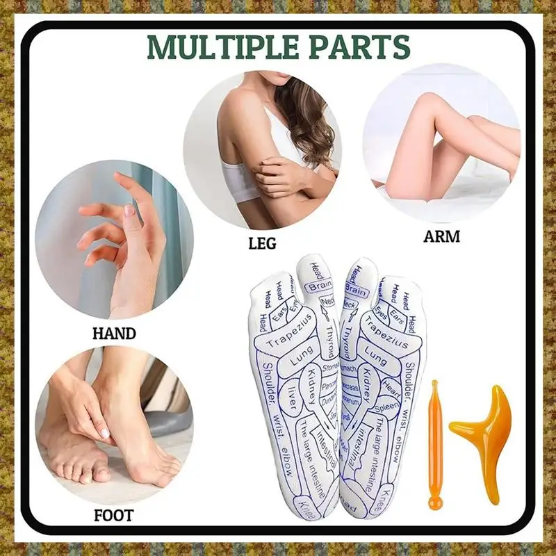 Chaussettes réflexes F-F, chaussettes Z100, chaussettes de réflexologie avec outils, chaussettes de Massage des pieds de réflexologie d'acupression