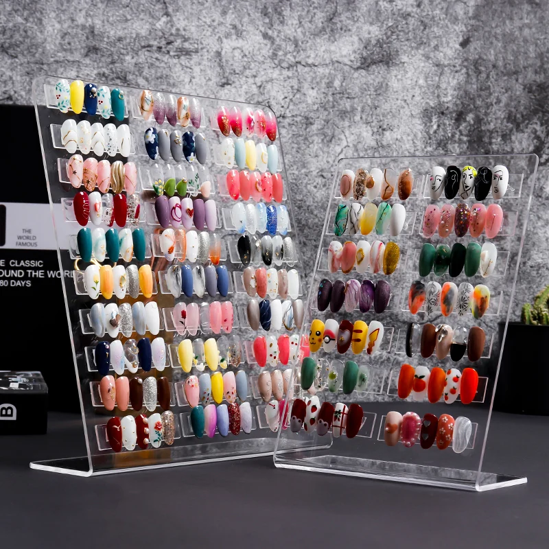 

Professional Model Nail Display Board Acrylic Nail Color Card Nail Gel Polish Display Book Chart False Nail Display Rack