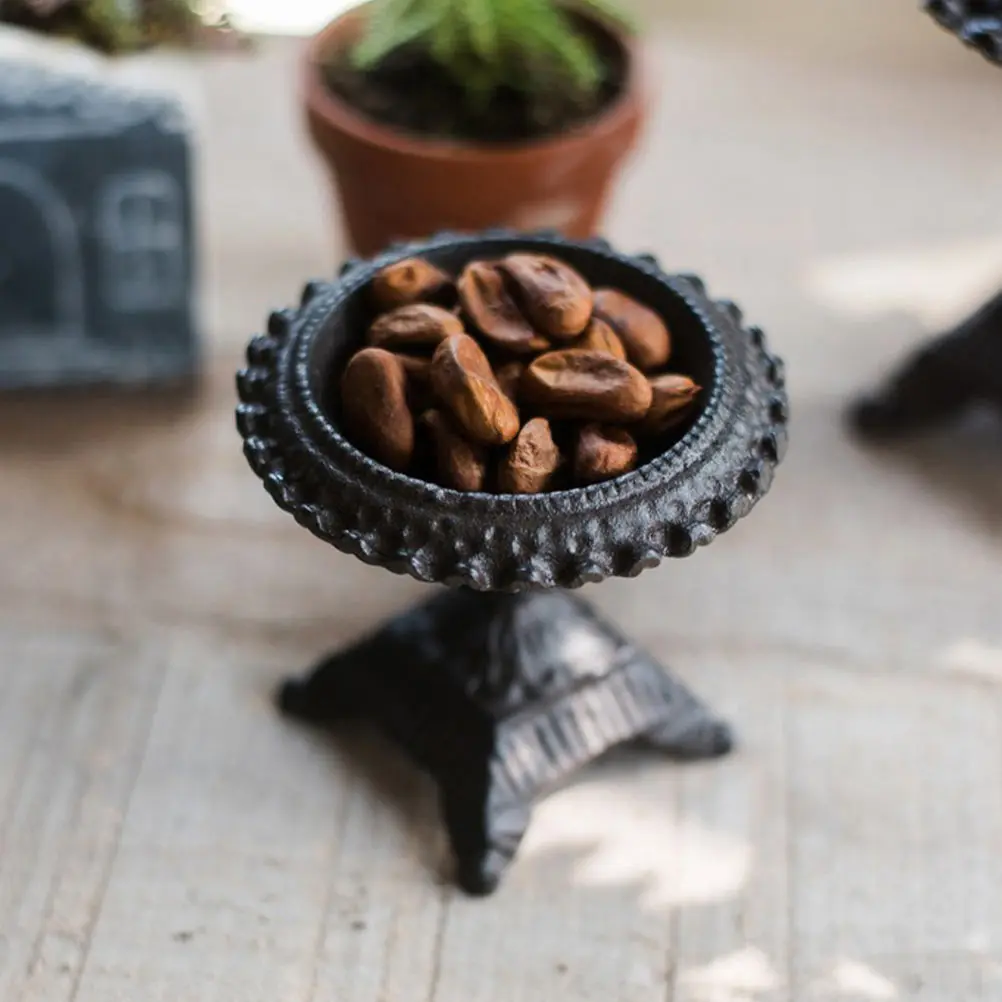 

1pc Cast Iron Aromatherapy Candlestick Holder Black Retro Tall Creative Candleholder For Home Decor Living Room Bedroom Office
