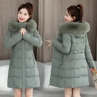 Women's Winter Parka Coat 2025 Hooded Korean Version Lady Down Cotton Jacket Warm Temperament Ladies Cotton Padded Outerwear