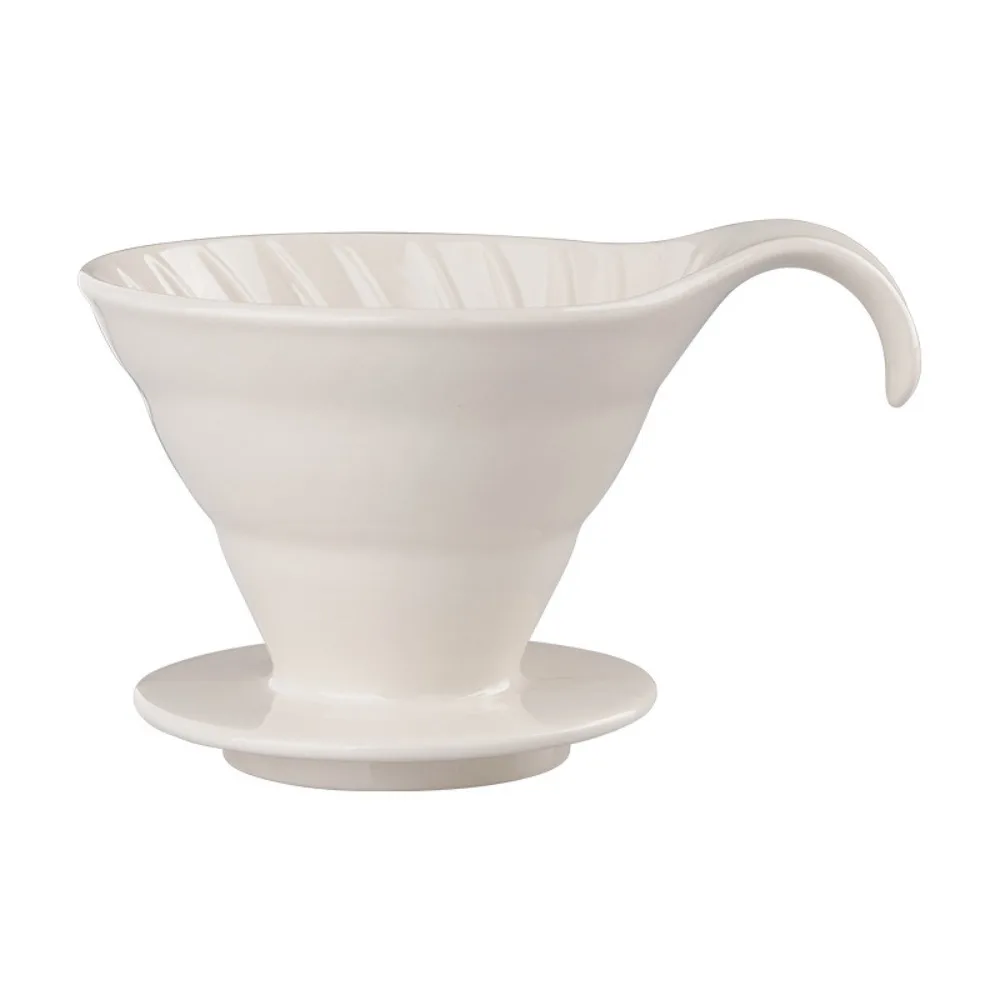 

V Shape Design Ceramic Coffee Filter Cup Conical Shape Anti-scald Handle Pour Over Coffee Maker Reusable Heat-resistant