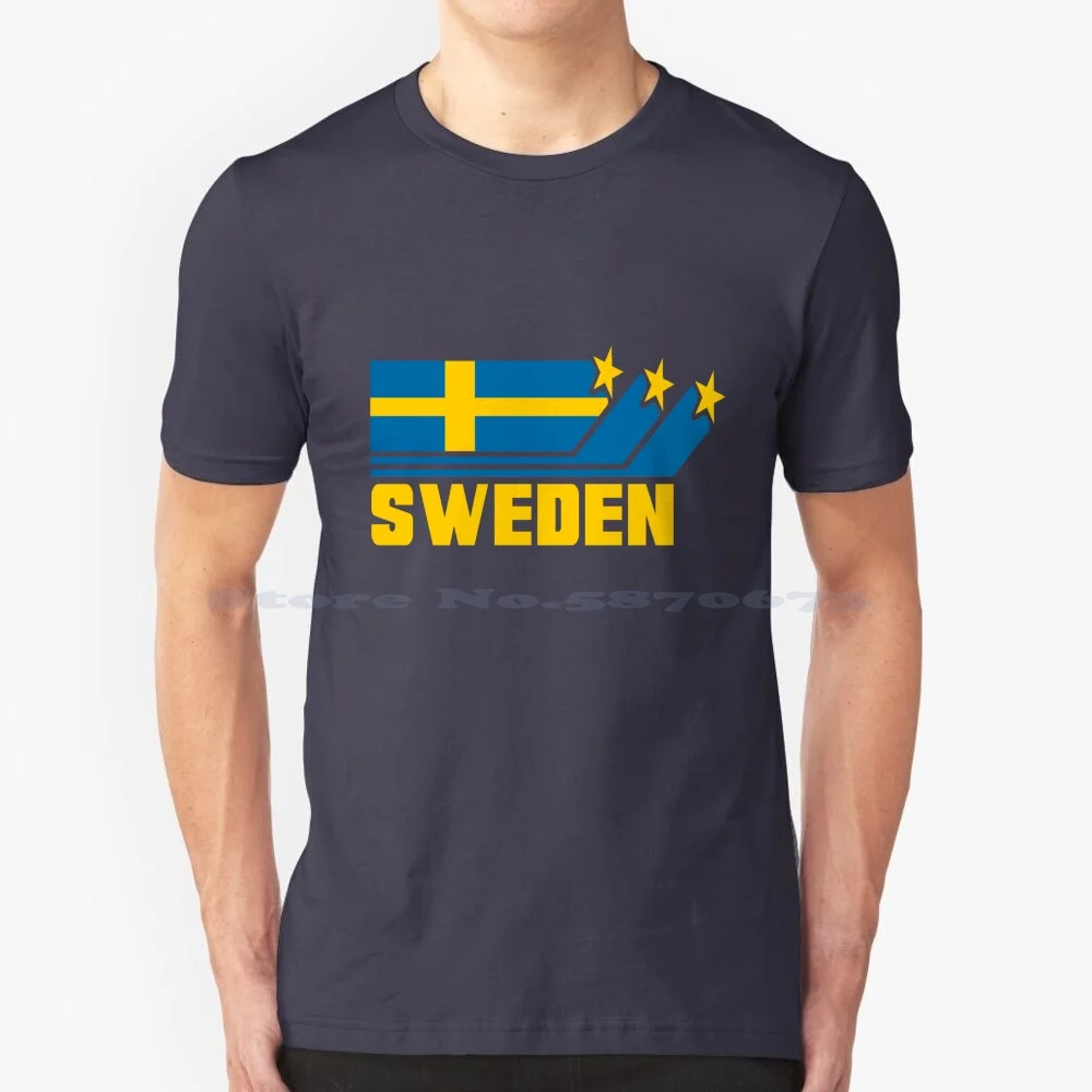 Sweden / Stockholm / Gift / Gift Idea / Swedish-Flag T Shirt 100% Cotton Tee Sweden Stockholm Ideas Scandinavia Nordic Moose