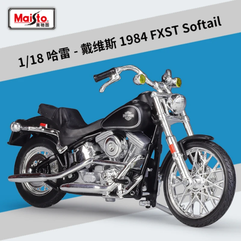 Maisto 1:18 Harley 1984 FXST Softail Alloy Motorcycle Model Simulation Diecast Metal Toy Street Motorcycle Model Childrens Gifts