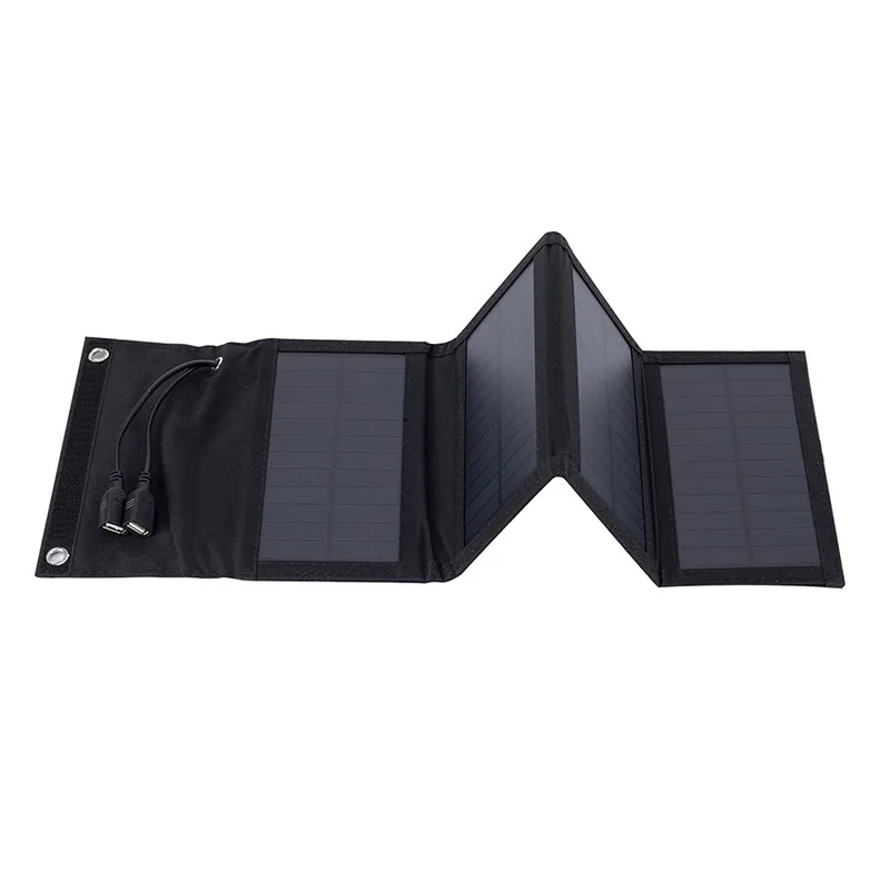 7W Small Mini Portable Foldable Solar Panel 5V Dual USB for Outdoor Camping Hiking Cell Phone Mobile Power Fast Solar Charging