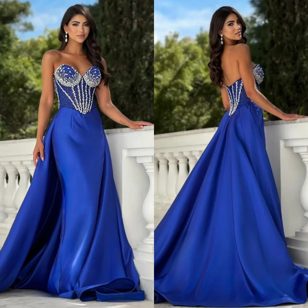 

Customized Elegant Fashion Rhinestone Beading Mermaid Sweetheart Long Dresses Bespoke Occasion Dresses Sizes Available Intricate