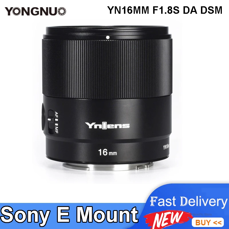 

YONGNUO 16MM YN16mm F1.8S DA DSM Large Aperture Wide Angel Prime Lens Half-frame Mirrorless Camera Lens for Sony E Mount