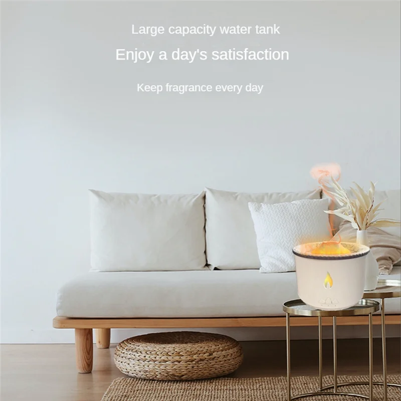 Humidificador de llama 3D, difusor de Aroma de aceite, humidificador de 350ML para sala de estar, oficina, fragancia, calma el sueño, atomiza el enchufe de la UE