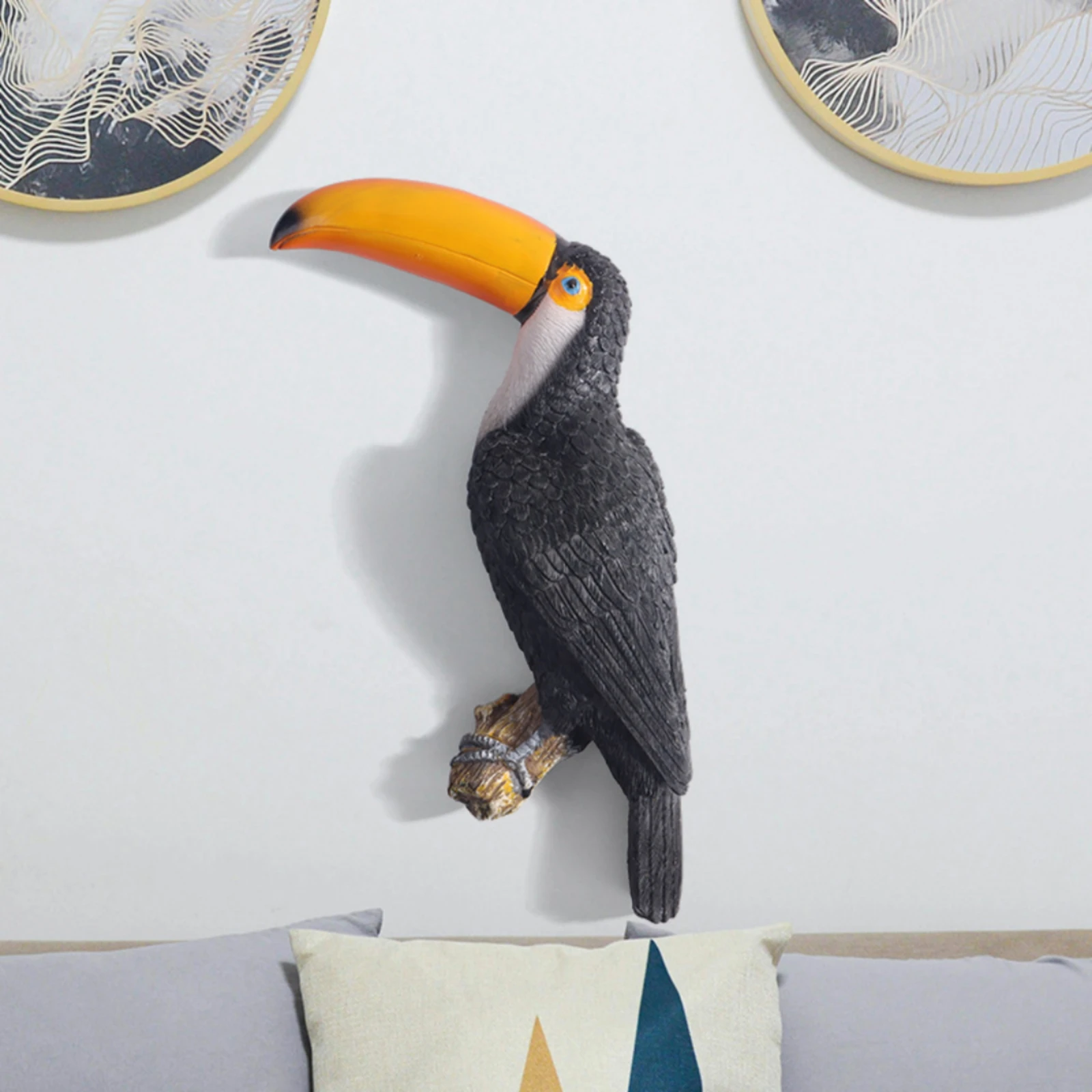 Bird Wall Art Sculpted Wall Decor with Bird Textured Resin for Living Room, Entryway
