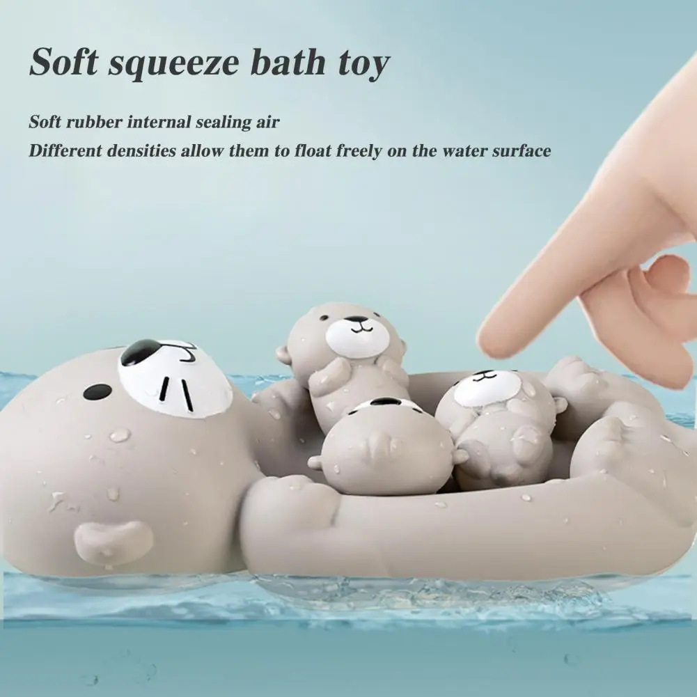 Swimming Pool Toy Set Otter Shaped Floating Bath Toys for Kids Educational Toddler Bath Toys Safe Non-porous Design for Infant