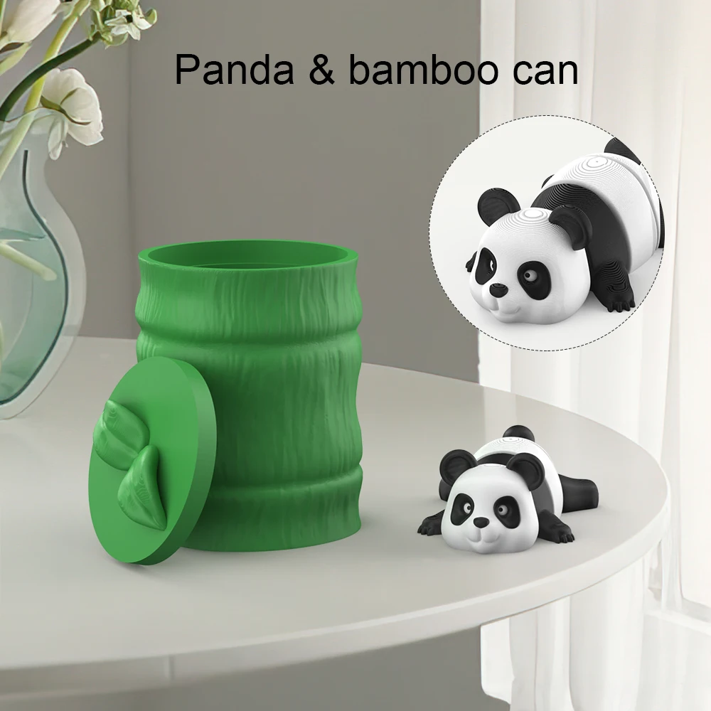 Panda + Storage Bucket multi-functional desktop ornament, suitable for home, office and decoration - the perfect Halloween and C