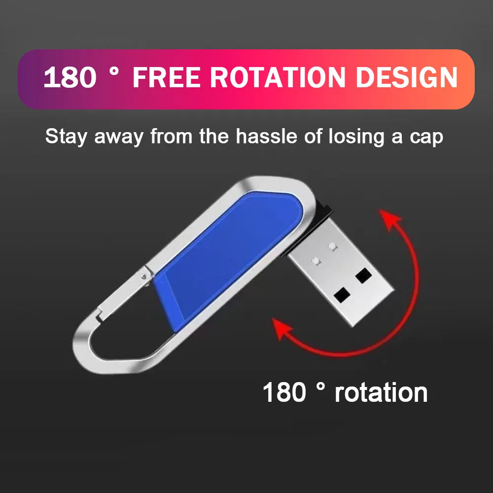 Hot Sale Metal USB 2.0 Flash Drive 64gb Memory Stick Black Waterproof Pen Drive 128gb Personalized Portability Pendrive
