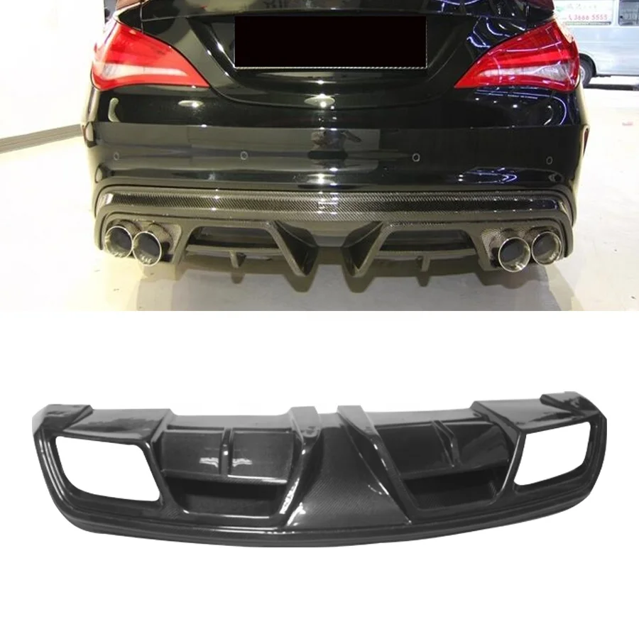 P Style CLA Class Carbon Fiber Rear Diffuser For Mercedes Benz W117 CLA180 CLA200 CLA250 CLA260 CLA45 2013 - 2018