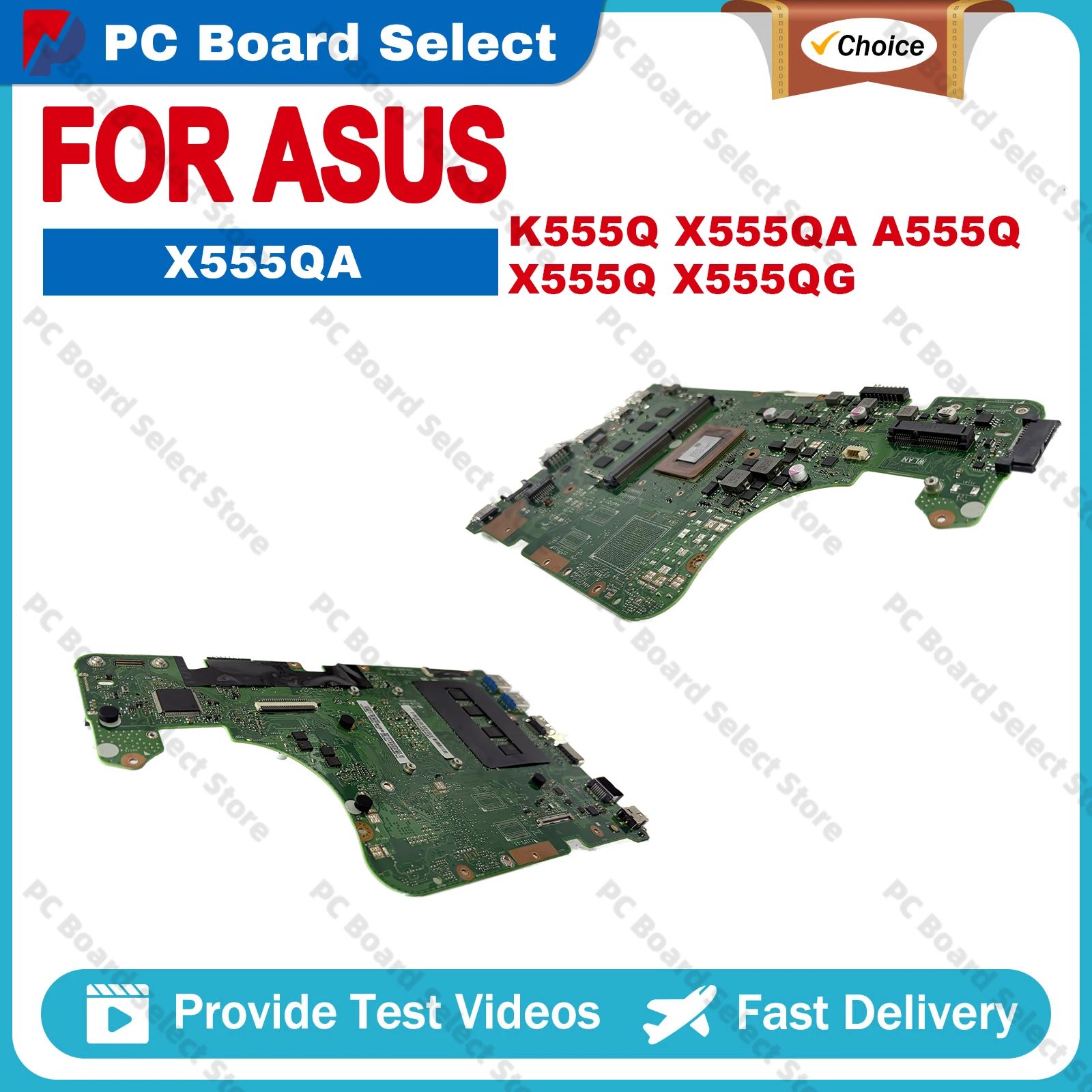 X555QA X555BA X555QG Mainboard For ASUS A555Q A555B X555B X555Q X555BP Laptop Motherboard W/E1 E2 A4 A6 A8 A10 A12 4G/8G-RAM