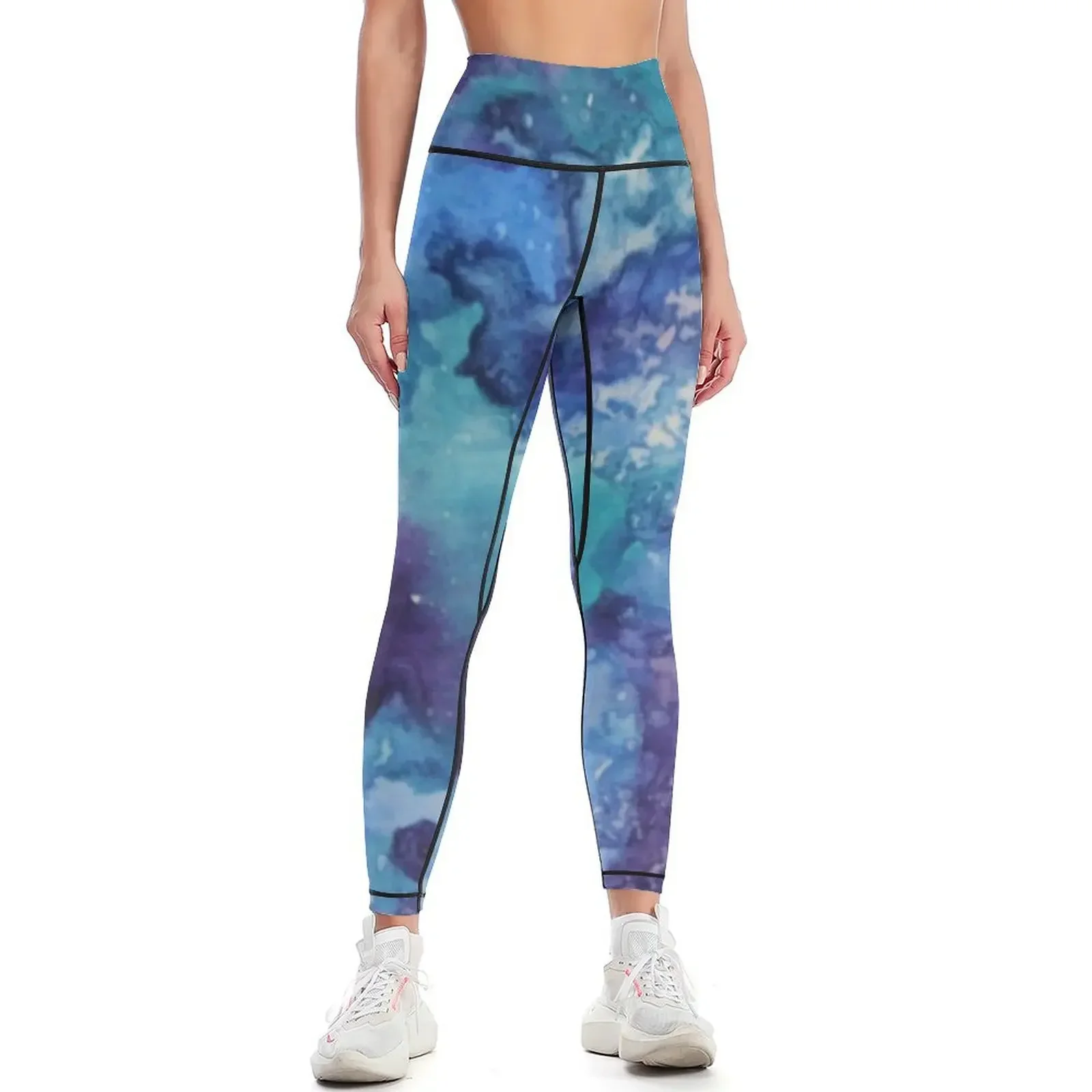 

Watercolor splash, blue turquoise Leggings Legging sport Clothing fitness workout clothes for sports shirts gym Womens Leggings