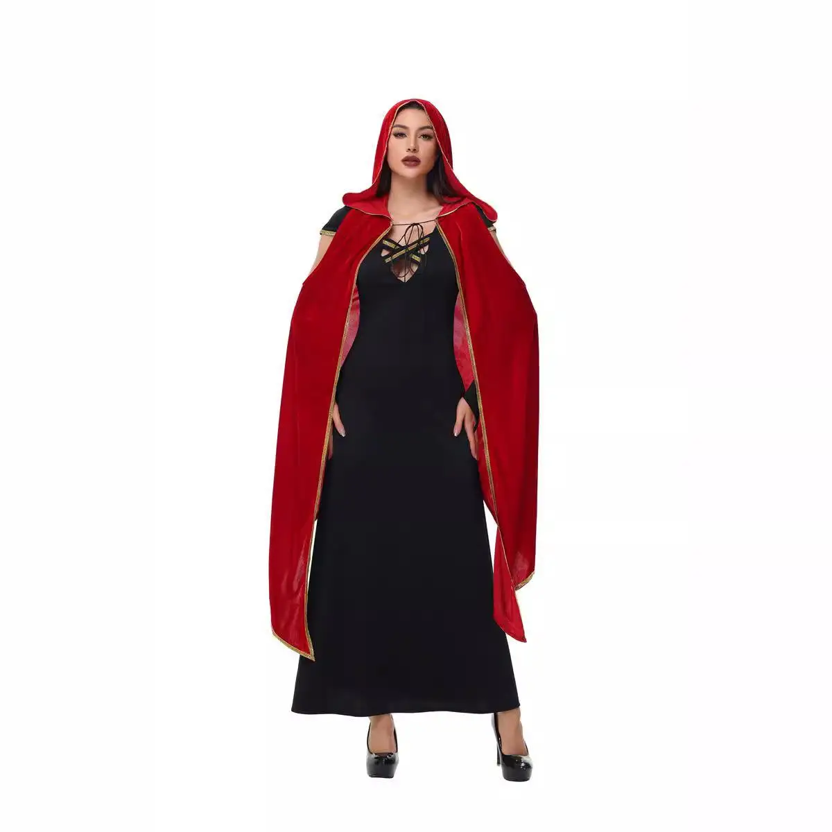 Rotes Hexenkostüm Dr. Slim Fit Erwachsene Halloween Eup Kleidung Bla Red Rock Dr Stage Performance Ethnische Kleidung