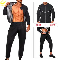 LAZAWG-Leggings de Sumanquer Imbibés de Sauna pour Homme, Ensemble de Perte de Poids, Veste d'Entraînement, Haut Amincissant FjBody Shaper, Brûleur de Graisse