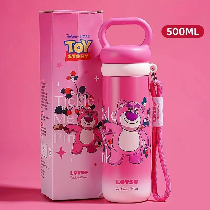 Disney Strawberry Bear Mickey High-value Doll Thermos Cup Ultraman Special Double Drinking Water Bottle for School