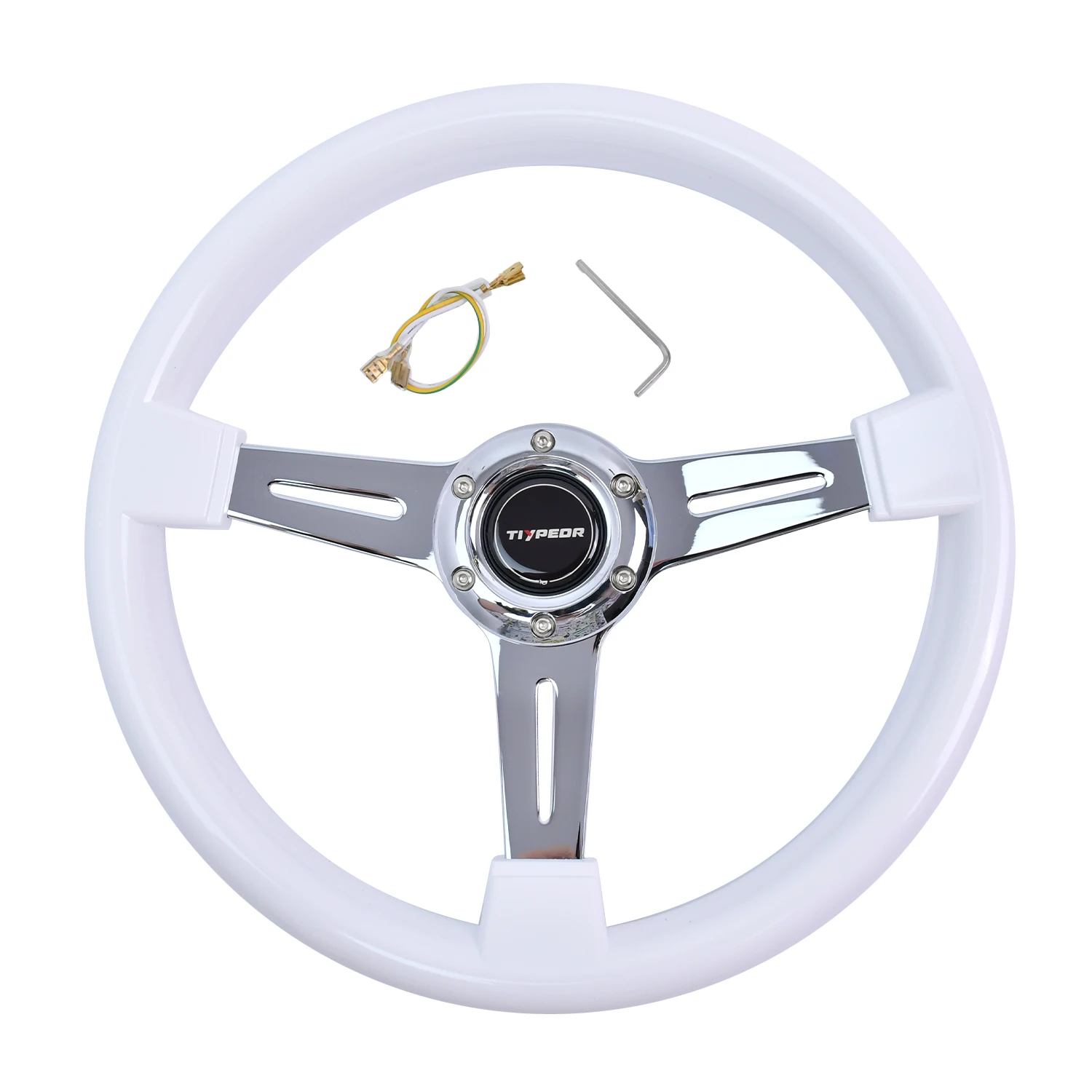 

Universal TIYPEOR 14 inch 350mm ABS Car Modification White Steering Wheel