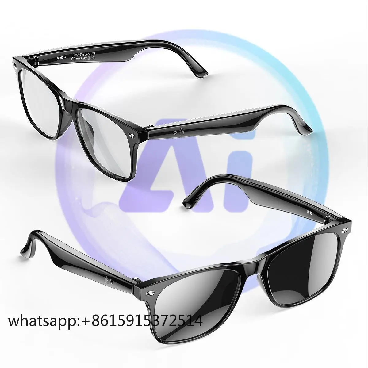 

TLCRETE High Quality W100 AI Intelligent Translation Sun Glasses Sunglasses Smart Wearable Headset 2025 AI Smart Glasses With BT