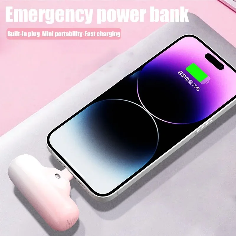 

4000mAh Mini Capsule Power Bank Small Gradient Color Mobile Phone External Battery for Android Apple IPhone Universal Powerbanks