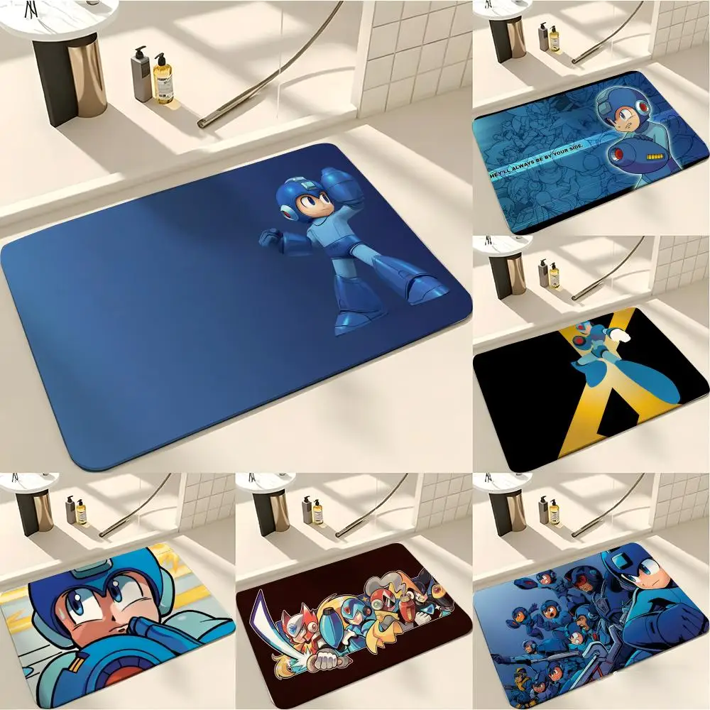 SciFi Robot Anime R-RockmanS Floor Mat Absorbent Floor Mat Non-Slip Entrance Rug for Bathrooms Restrooms and Toilets