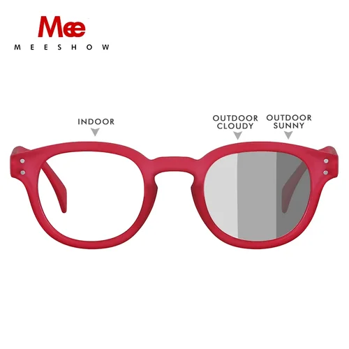 Imagen 1 del producto MEESHOW-gafas de sol fotocromáticas para hombre y mujer, lentes de lectura de tendencia, Uv400, montura graduada, miopía francesa, 1513