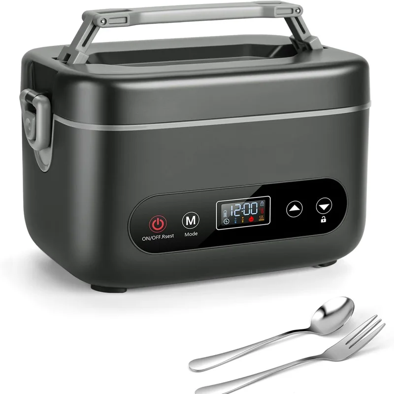 

Электрический нагрев, 5-слойный беспроводной ланч-бокс из нержавеющей стали, подогреватель еды, портативный интеллектуальный контроль температуры, легко чистится