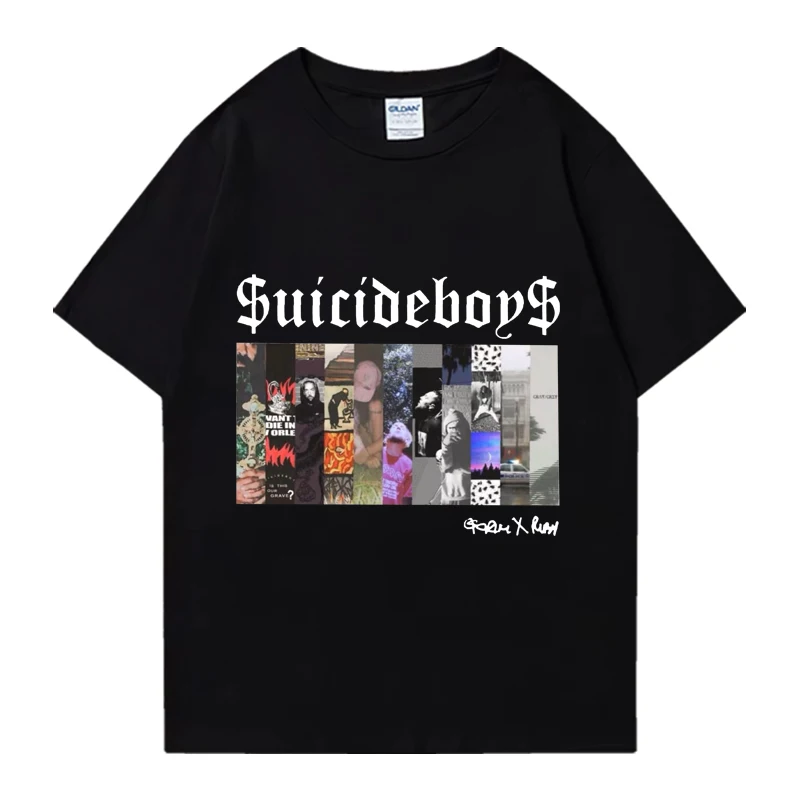 Vintage Suicideboys Hip Hop Album T shirt 2024 Men Women oversized streetwear Unisex summer 100% Cotton short sleeve T-shirts