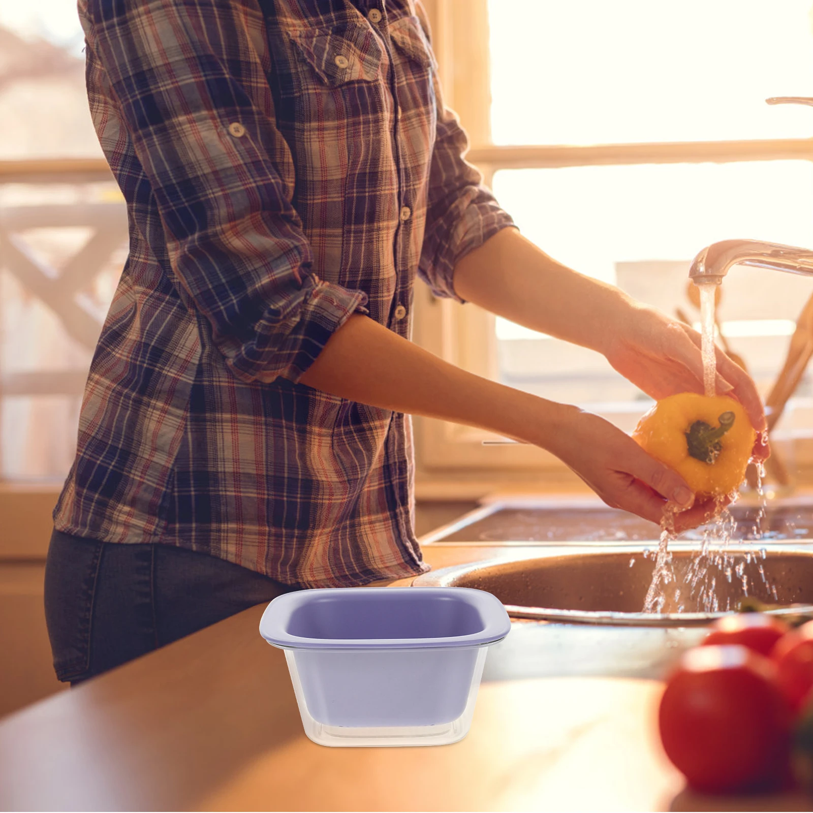 

1 Set Double Layer Fruit Vegetable Draining Basket Kitchen Strainer Colander Bowl Lightweight Reusable Food Filter Container