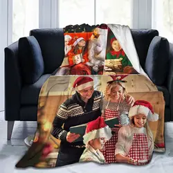 Customized Blanket with Photo Text Customized Blanket Adult Children's Birthday Christmas Halloween Personalized Flannel Blanket