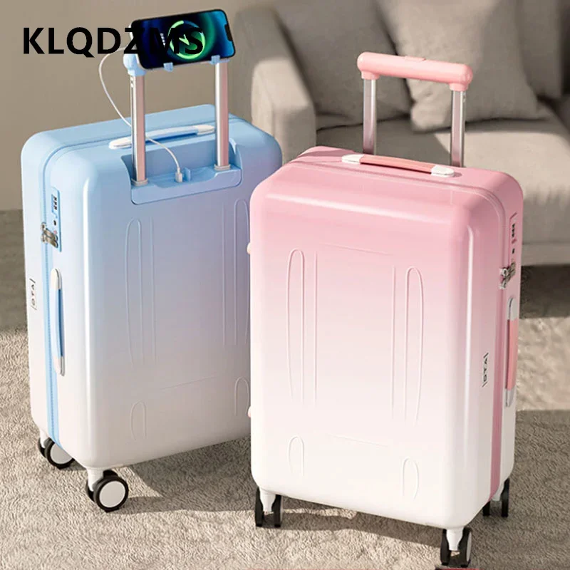 KLQDZMS Cabin Luggage ABS+PC Boarding Case Women's Trolley Case 20