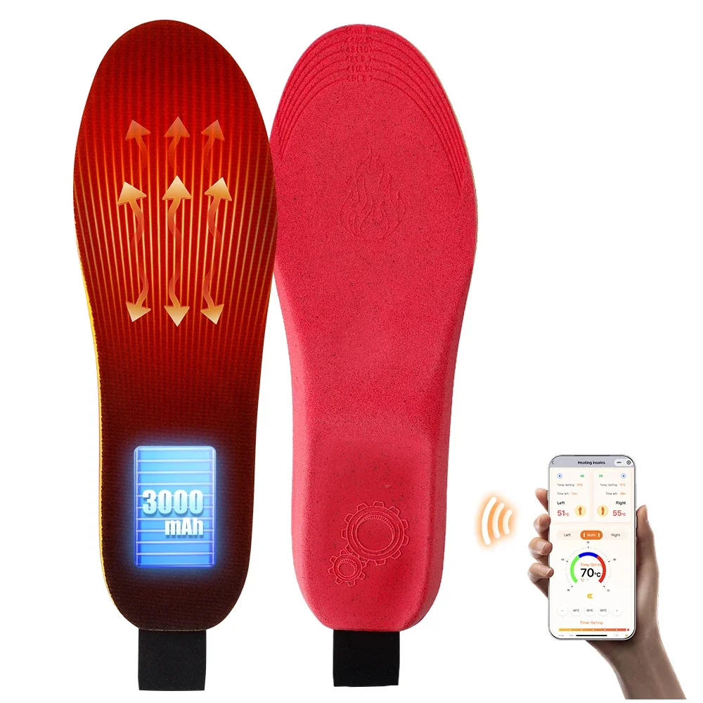 

Control Smart Heated Insoles Foot Warming Pad for Winter Camping Outdoor Ski Adjustable Temperature Feet Heating Shoe Pads