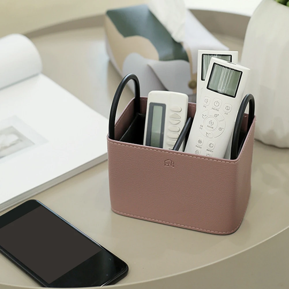 

Remote Control Box PU Material ganizer Soft Texture Home Desktop Snack Container Practical Storage Basket Household Storage
