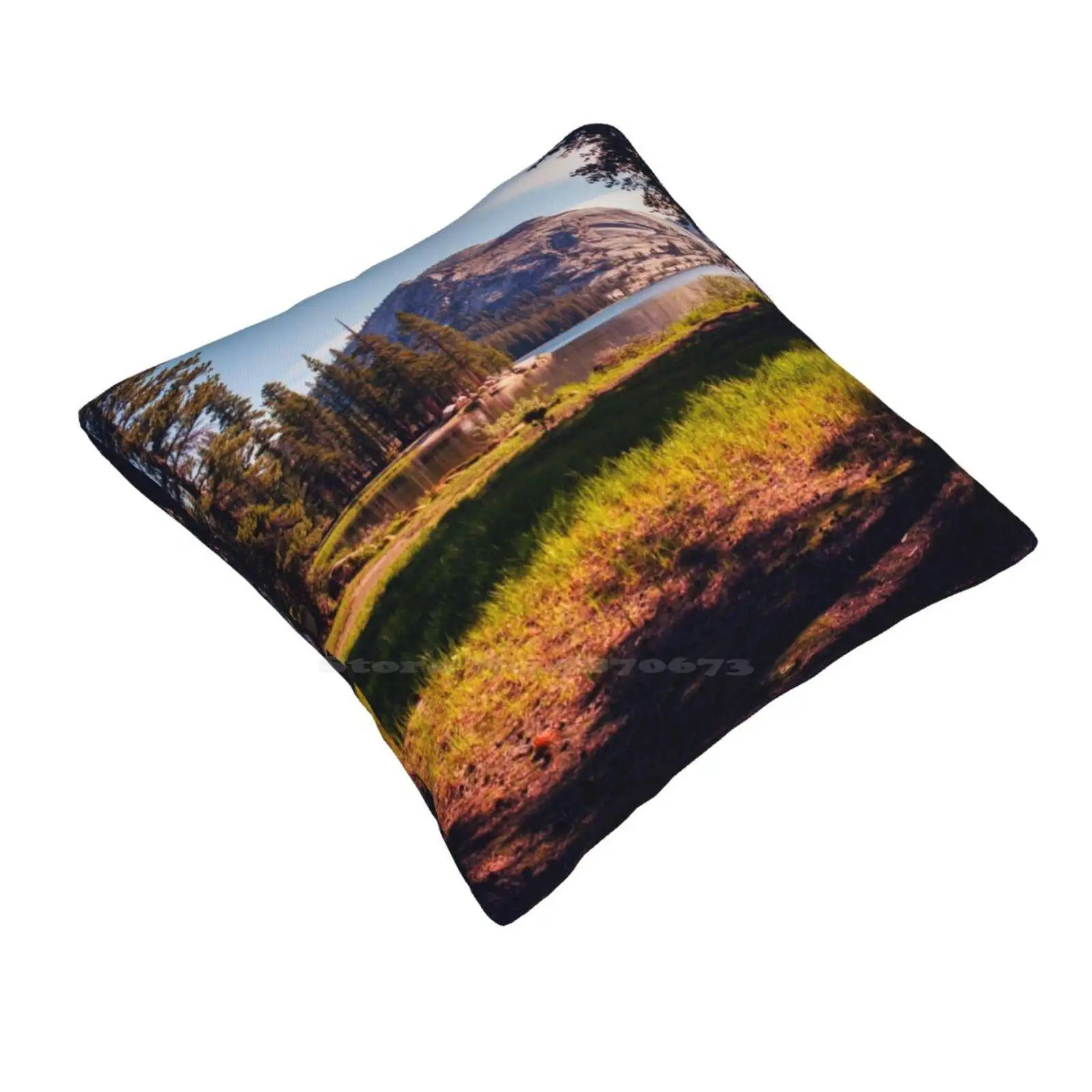 Tenaya Lake. Yosemite National Park , Ca. Pillow Cover Hug Pillowcase Yosemite National Park Tenaya Lake Sunlight Sunburst