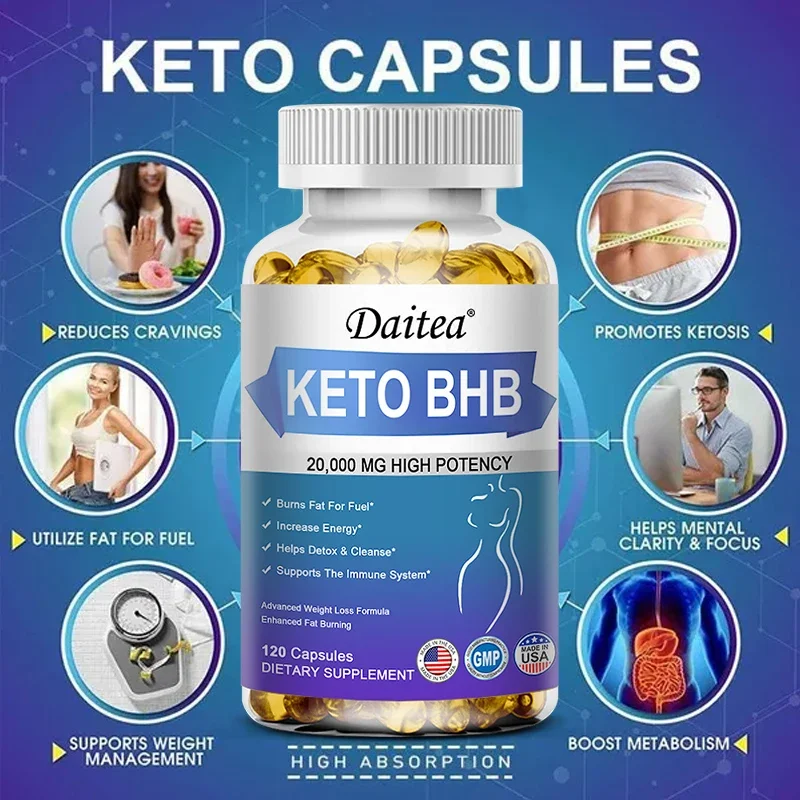 Keto BHB Supplement – Helps with Digestive Enzyme Function, Muscle Mass and Energy Metabolism, Vegetarian Capsules