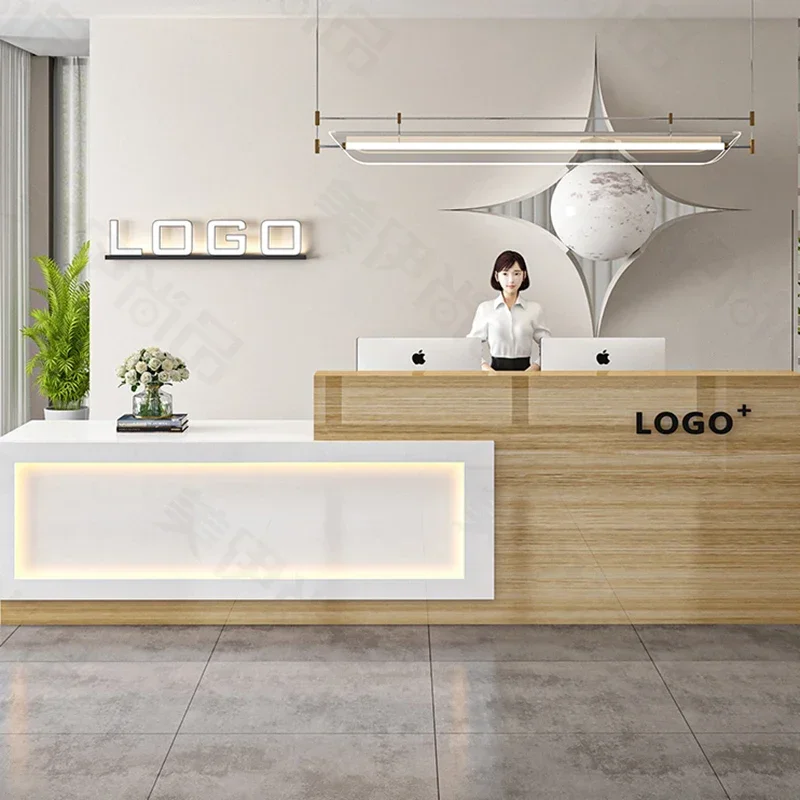 

Luxury Modern Reception Desk Display Salon Reception Desk Beauty Office Trendy Aesthetic Display Bancone Commercial Furniture