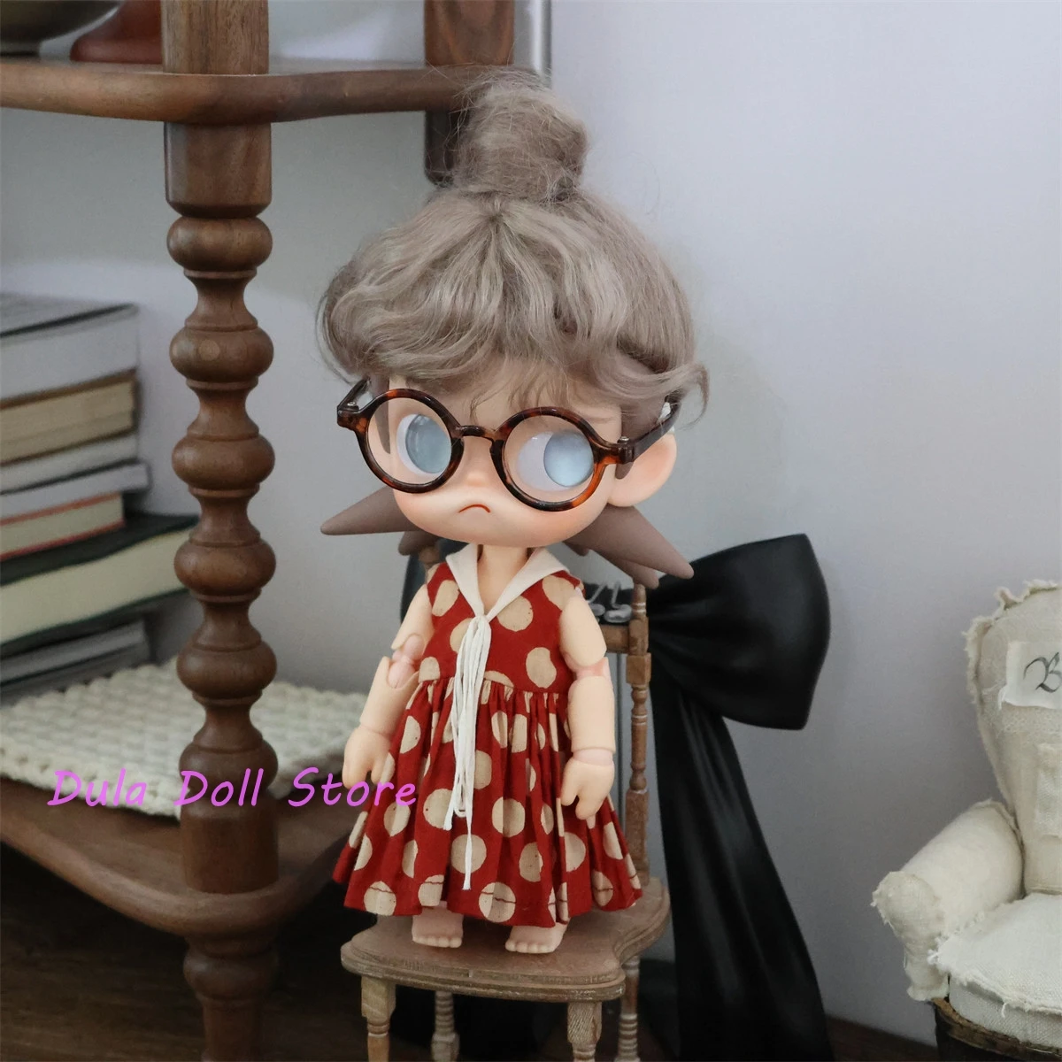 Dula Doll Clothes Dress for Blythe Landoudou Landazz ob24 ob22 ZSiga DOLL Collar wavelet dot skirt - Detail 1