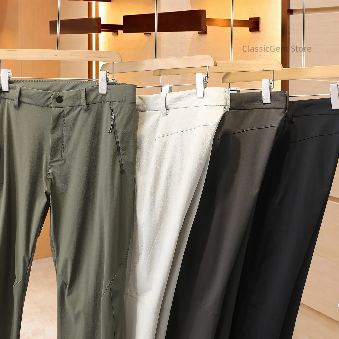 There are large size, spring and summer men's thin breathable waterproof casual outdoor sports trousers.