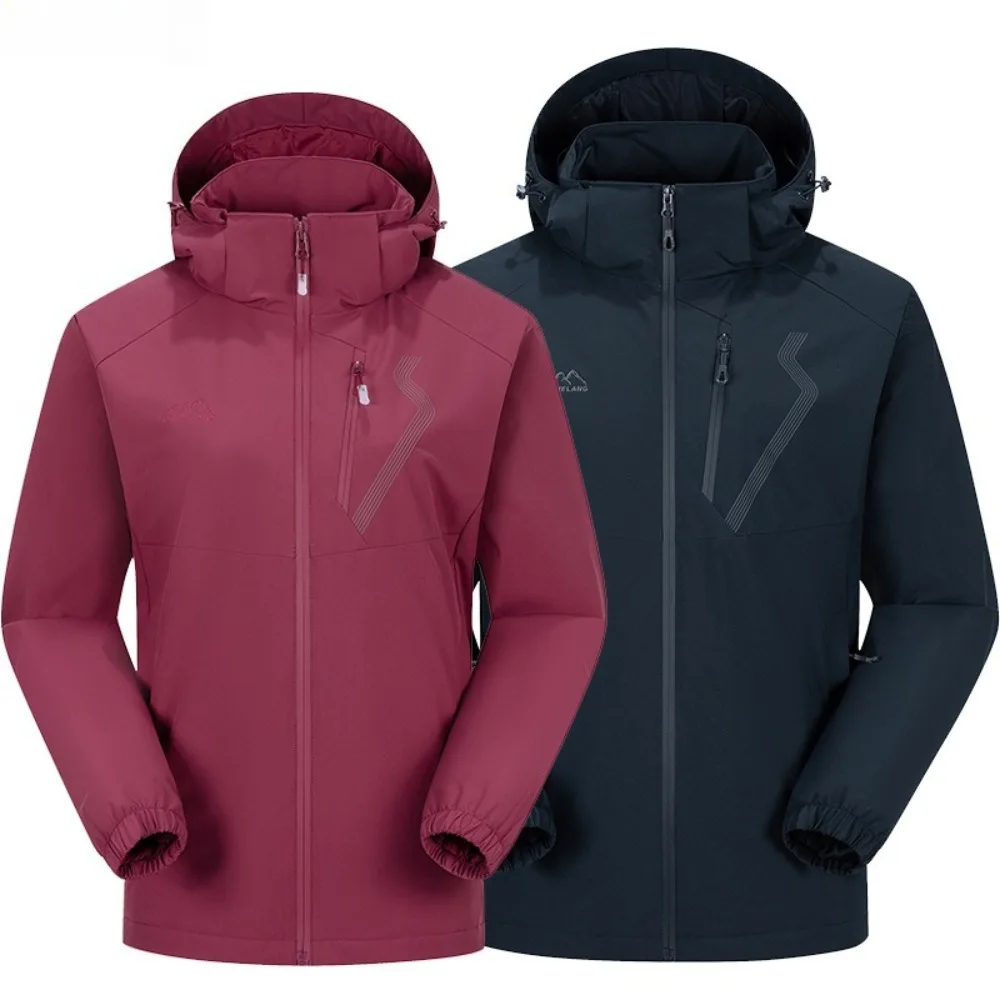 

Autumn and Winter Thin Cotton Jackets Men and Women Outdoor Sports Windproof Warm Jacket Couples Large Size Hooded Windbreaker