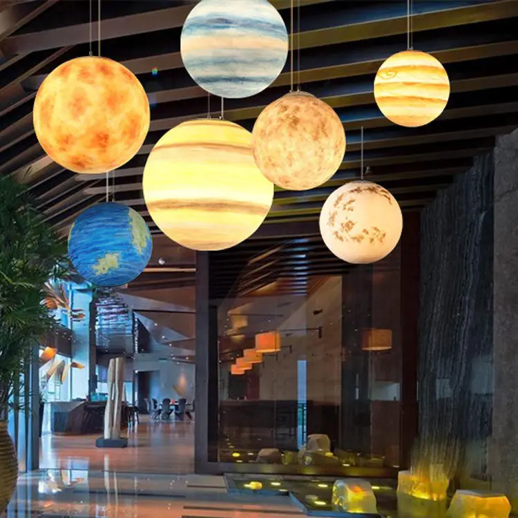 

Nordic Planet Pendant Light Creative Led Pendant Lamp E27 Acrylic Ball Suspension Lighting Children's Room Boy Lamps Girl Lights