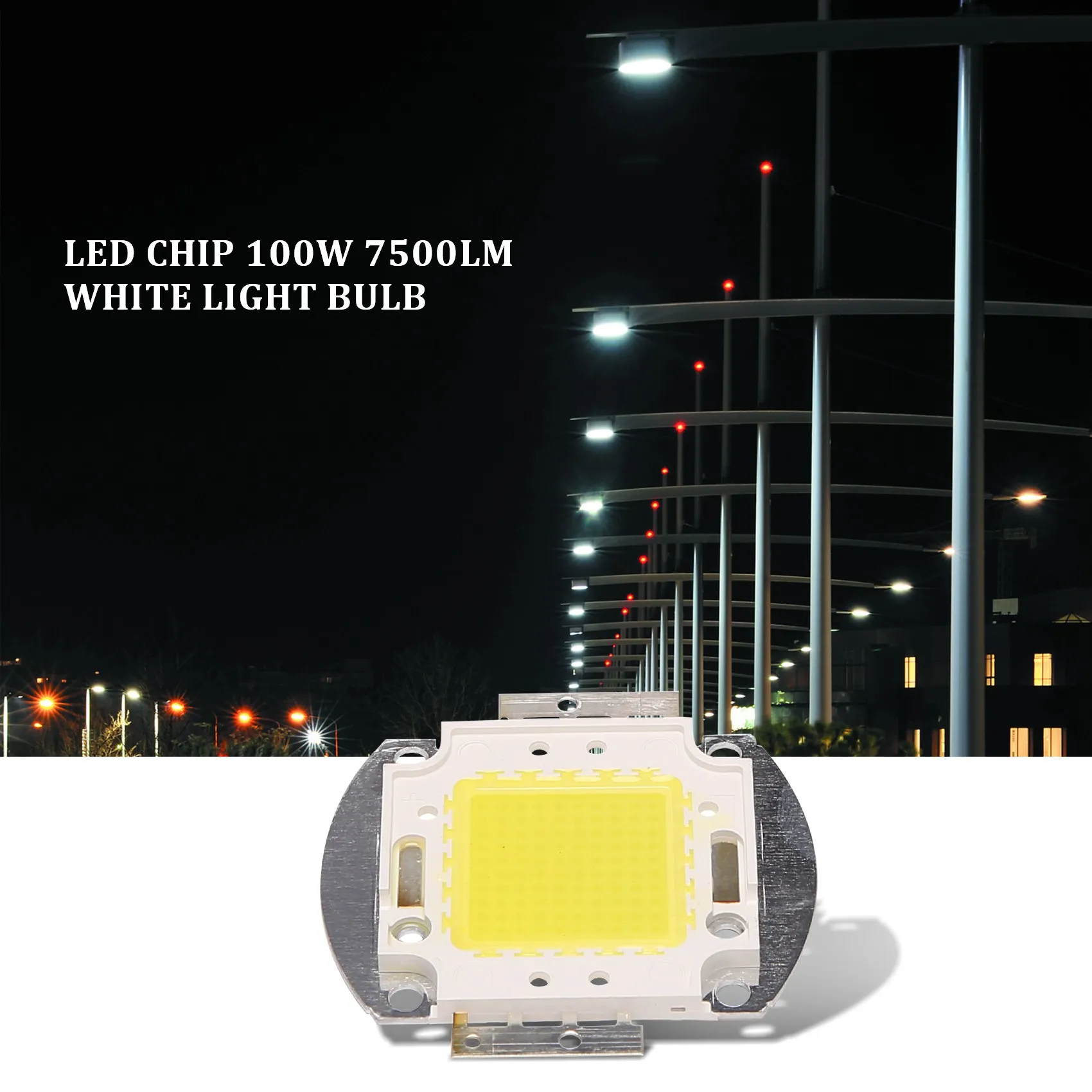 Chip de led de alta potência, lâmpada branca, holofotes, integrado, diy, 100w, 7500lm