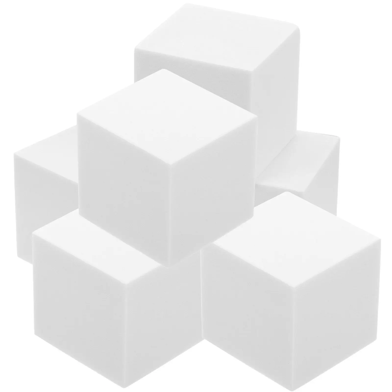 6 Stück große Schaumstoffwürfel, blanko, glatte Bastelschaumblöcke für DIY-Bastelarbeiten, Hochzeiten, Partys, Heimdekoration, unbemalte Party-DIY-Ornamente