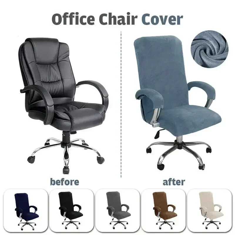 2025 Anti-cat Scratch Soft Velvet Office Chair Cover Rotate Swivel Computer Chair High Back Protector Arm Covers Chair Slipcover